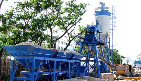 HZS35 concrete batching plant 