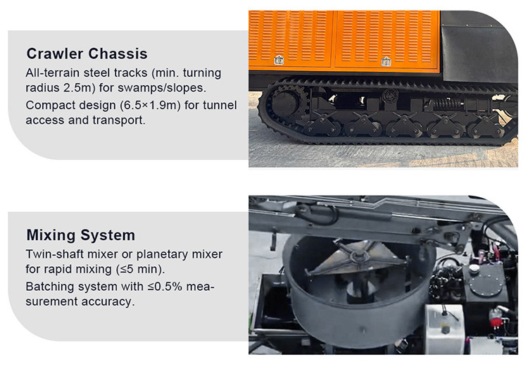 Crawler Type Pan Mixer Pump Truck