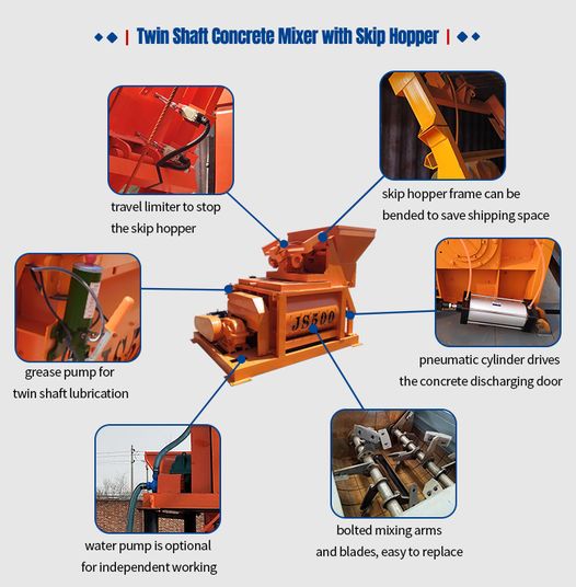 twin shaft concrete mixer